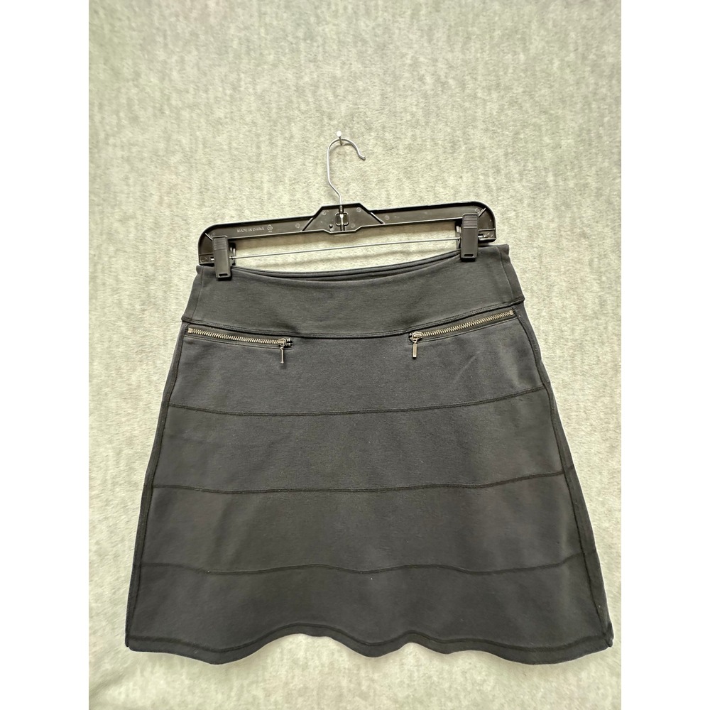 Athleta Skirt Womens Small Black Zipper Pockets 18"‎ Tiered Stitches